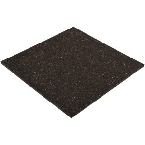 E JAMES & CO Rubber Sheet: Recycled Rubber, 3/8" Thick, 12" Wide, 1' Long, Black 8501-3/8A