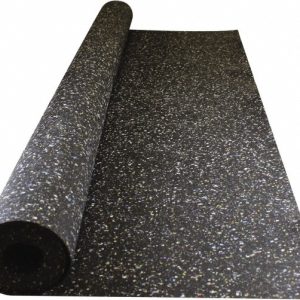 E JAMES & CO Rubber Roll: Recycled Rubber, 1/8" Thick, 48" Wide, 10' Long, Black 8501-1/8-10