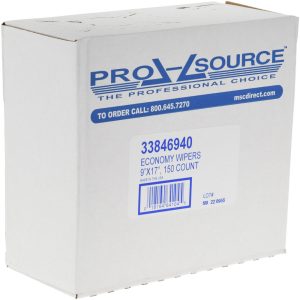 PRO-SOURCE Economy Wipe, Dry, Flat Sheets, 9" x 17", White 64104