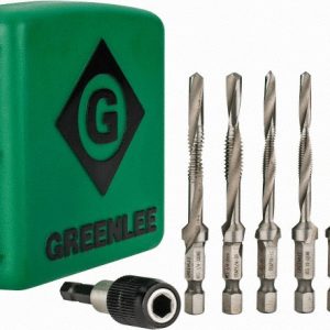 GREENLEE #8-32 to 1/4-20, 3" Overall Length, 2" Drill Length, High Speed Steel Combination Drill and Tap Set LDTAPKIT
