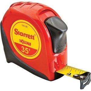 STARRETT Tape Measure: 35' Long, 1" Width, Yellow Blade 30658