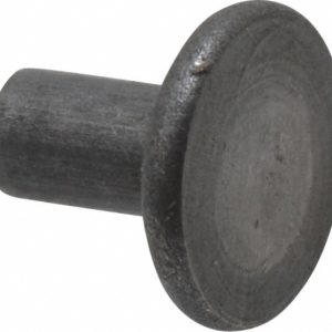 RIVETKING 0.091" Body Dia, Flat Steel Tinners Solid Rivet TIN8OZ