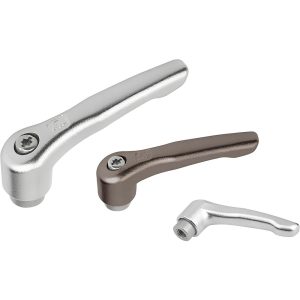 KIPP Female Threaded Insert Adjustable Clamping Handle: 1/4-20 Thread, 0.55" Hub Dia, Stainless Steel K0124.1A2X15