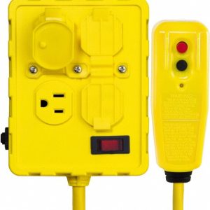 TOWER 4 Outlets, 125 Volt, 15 Amp, Yellow, Quad Outlet Box 30434052