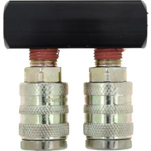 VALUE COLLECTION Manifold: 1/4" Inlet, 1/4" Outlet, 1 Inlet Port, 2 Outlet Ports, 2.56" OAL, 0.75" OAW 2620222540