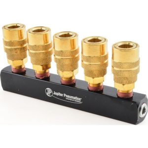 VALUE COLLECTION Manifold: 1/4" Inlet, 1/4" Outlet, 1 Inlet Port, 5 Outlet Ports, 6.1" OAL 2620522525