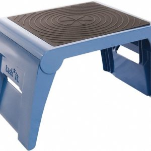 CRAMER Folding Step Stool: 11" OAH, Plastic, Navy 50051PK-63