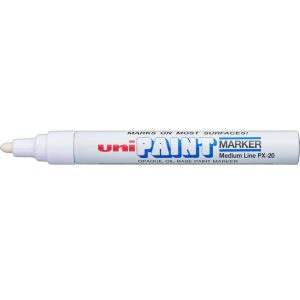 UNI-BALL Solid Paint Marker: White, Oil Base, Bullet Tip 63613