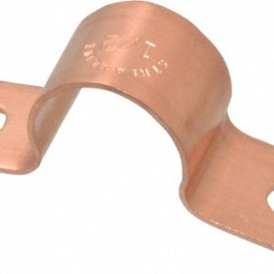 MUELLER INDUSTRIES Pipe or Tube Strap: 1/2" Pipe, 1/2" Tube, Copper, 2 Mount Holes A02529R