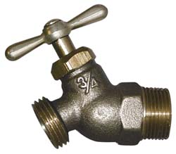 LEGEND VALVE 3/4" Pipe, 125 psi WOG Rating, Lead Free Brass Hose Bibb, Stop Valve 107-204NL