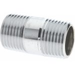MERIT BRASS Brass Pipe Nipple: Threaded on Both Ends, 1-1/2" OAL, 1/2" NPT, Chrome-Plated 3008-150