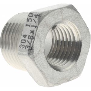 VALUE COLLECTION Pipe Bushing: 3/8 x 1/4" Fitting, 304 Stainless Steel 4HB3/8*1/4