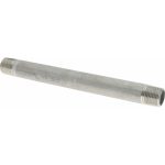 MERIT BRASS Stainless Steel Pipe Nipple: 1/2" Pipe, Grade 304 & 304L 4008-800