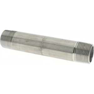 MERIT BRASS Stainless Steel Pipe Nipple: 3/4" Pipe, Grade 304 & 304L 4012-500