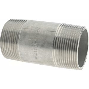 MERIT BRASS Stainless Steel Pipe Nipple: 1-1/2" Pipe, Grade 304 & 304L 4024-350