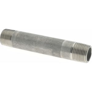 MERIT BRASS Stainless Steel Pipe Nipple: 3/8" Pipe, Grade 316 & 316L 6006-350