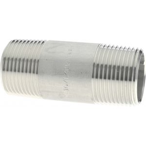 MERIT BRASS Stainless Steel Pipe Nipple: 1" Pipe, Grade 316 & 316L 6016-300