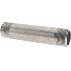 MERIT BRASS Stainless Steel Pipe Nipple: 1" Pipe, Grade 316 & 316L 6016-550