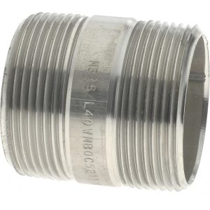 MERIT BRASS Stainless Steel Pipe Nipple: 1-1/2" Pipe, Grade 316 & 316L 6024-200