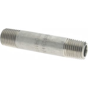 MERIT BRASS Stainless Steel Pipe Nipple: 1/4" Pipe, Grade 316 & 316L 6504-250