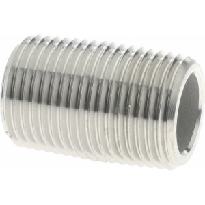 MERIT BRASS Stainless Steel Pipe Nipple: 3/8" Pipe, Grade 316 & 316L 6506-001