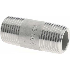 MERIT BRASS Stainless Steel Pipe Nipple: 3/8" Pipe, Grade 316 & 316L 6506-150