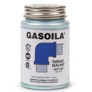 GASOILA Pipe Thread Sealant: Blue & Green, 1/4 pt Can SS04