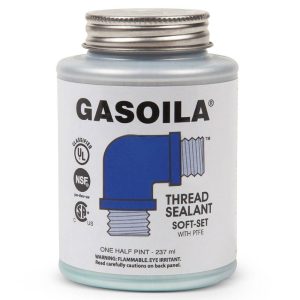 GASOILA Pipe Thread Sealant: Blue & Green, 1/2 pt Can SS08