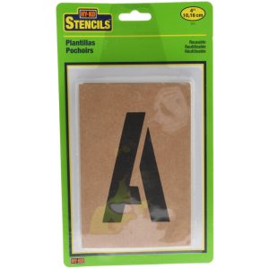 VALUE COLLECTION Facility Stencils; Stencil Type: Letter Set (A-Z) ; Message Type: Plant Marking ; Material: Composition Board ; Character Height: 4in ST-4