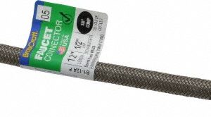 BRASS CRAFT 3/8" Compression Inlet, 1/2" FIP Outlet, Brass Flexible Connector B1-12A F
