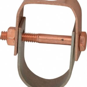 ANVIL Adjustable Clevis Hanger: 1" Pipe, 3/8" Rod, Carbon Steel, Copper-Plated 0560406522