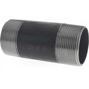VALUE COLLECTION Black Pipe Nipple: 2-1/2" Dia x 6" Long, Schedule 40 NB10060