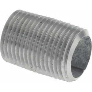 VALUE COLLECTION Galvanized Pipe Nipple: 3/8", 1" Long, Schedule 40, Steel NG03001