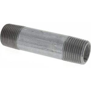 VALUE COLLECTION Galvanized Pipe Nipple: 3/8", 2-1/2" Long, Schedule 40, Steel NG03025