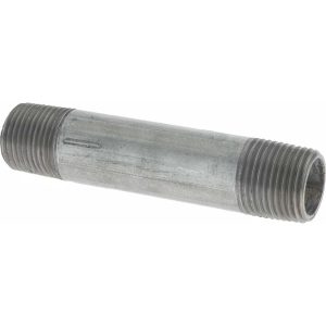 VALUE COLLECTION Galvanized Pipe Nipple: 3/8", 3" Long, Schedule 40, Steel NG03030