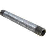 VALUE COLLECTION Galvanized Pipe Nipple: 3/8", 5-1/2" Long, Schedule 40, Steel NG03055