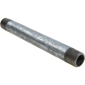 VALUE COLLECTION Galvanized Pipe Nipple: 3/8", 5-1/2" Long, Schedule 40, Steel NG03055