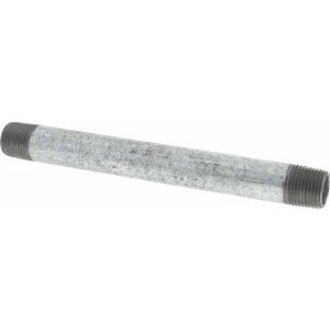 VALUE COLLECTION Galvanized Pipe Nipple: 3/8", 6" Long, Schedule 40, Steel NG03060