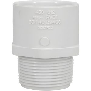 VALUE COLLECTION 1-1/4" PVC Plastic Pipe Male Adapter 436-012