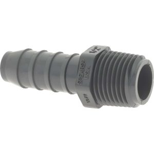VALUE COLLECTION Barbed Tube Adapter: 1/2" Barbs, 1/2" MIPT 1436-005