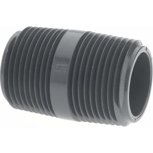 VALUE COLLECTION 1" Pipe, 2" Long PVC Threaded Plastic Pipe Nipple 884-020