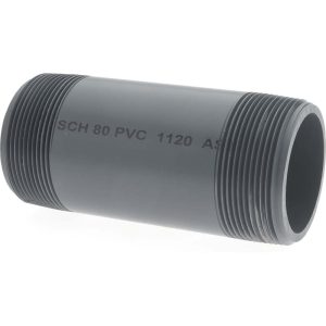 VALUE COLLECTION 2" Pipe, 5" Long PVC Threaded Plastic Pipe Nipple 887-050