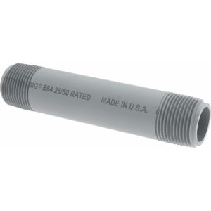 VALUE COLLECTION 1" Pipe, 6" Long CPVC Threaded Plastic Pipe Nipple 884-060C