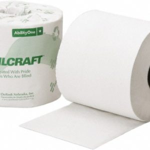 ABILITYONE Bathroom Tissue: Recycled Fiber, 1-Ply, White 8540016308728