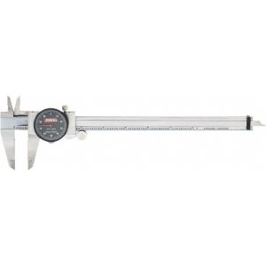 SPI Dial Caliper: 8", 0.001000" Graduation, 0.1" per Revolution, 0.0015" Accuracy, Calibrated, Stainless Steel Jaws CMS160725017