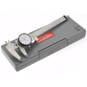 SPI Dial Caliper: 6", 0.001000" Graduation, 0.2" per Revolution, 0.0010" Accuracy, Calibrated, Stainless Steel Jaws CMS180612008