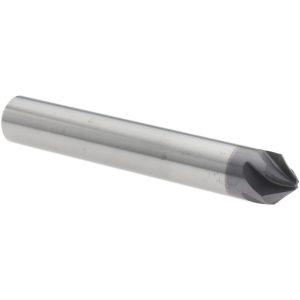 HARVEY TOOL Chamfer Mill: 3/8" Dia, 3/8" Shank Dia, 90 deg, 5 Flute, Solid Carbide, Single End 908424-C3