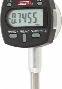 SPI Electronic Drop Indicator: 0.00 mm Min, 1/2" Max, 0.000800" Accuracy, Center Lug Flat Back CMS160714027