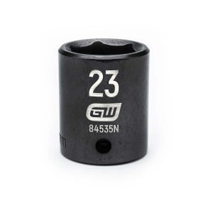 GEARWRENCH Impact Socket: 1/2" Drive, 23mm Socket, Hex Drive 84535N