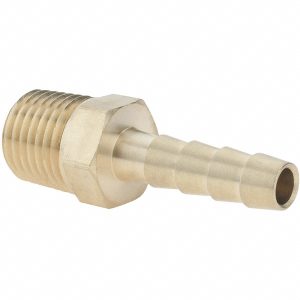 VALUE COLLECTION Barbed Hose Fitting: 1/4" NPT, 1/4" Hose ID, Male, Brass 2750001440